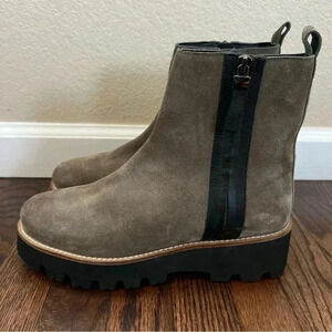 Ara Kingston Booties High Soft Boots Women Size 8.5-9 Grey Leather Side Zip $240